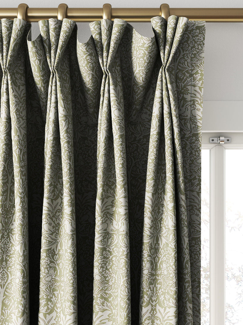 William Morris Brother Rabbit woven sage curtain, made to measure - British product
