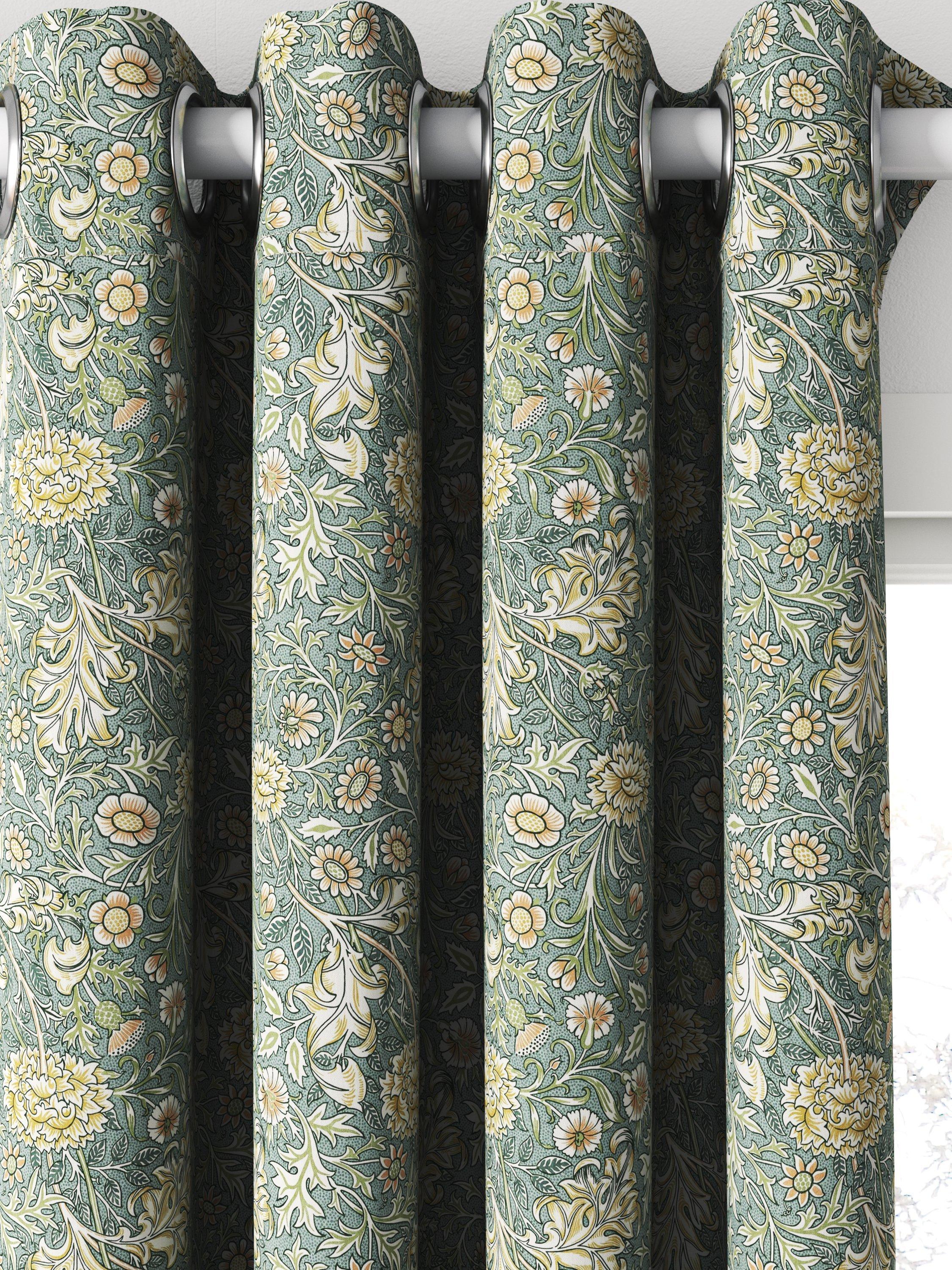 William Morris At Home Double Bough curtains and roman blind Bluebird (British brand)