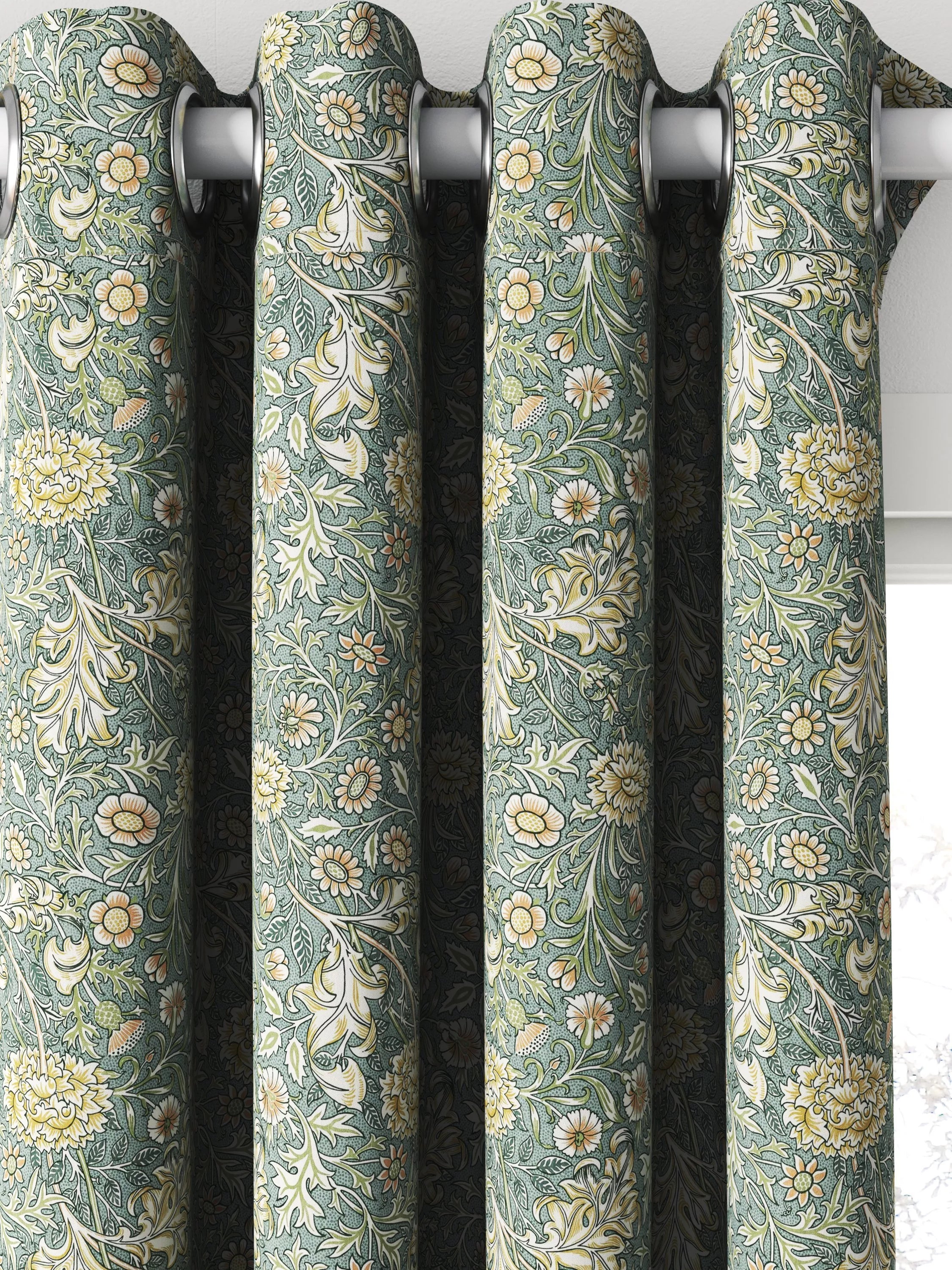 William Morris At Home Double Bough curtains and roman blind Bluebird (British brand)