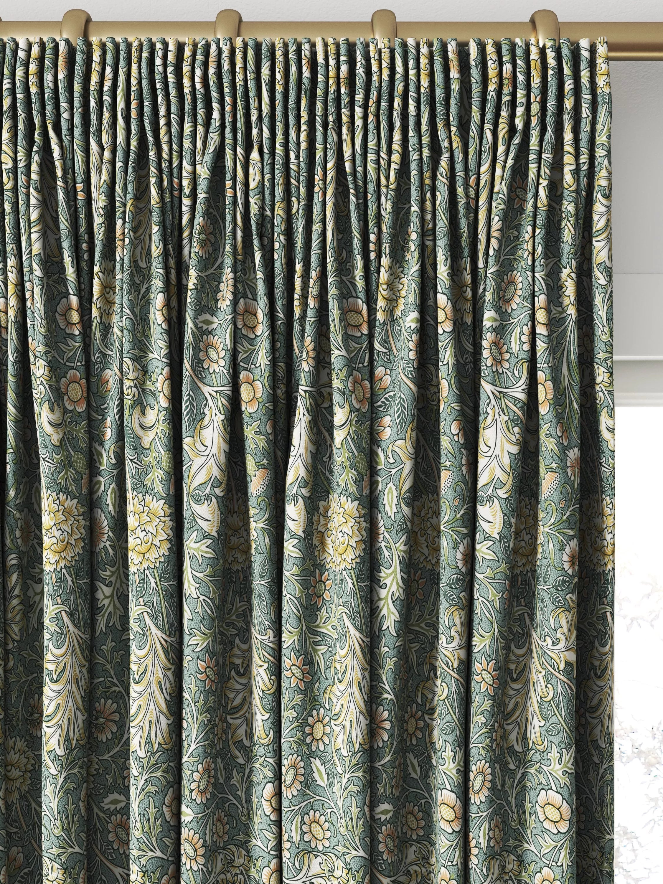 William Morris At Home Double Bough curtains and roman blind Bluebird (British brand)