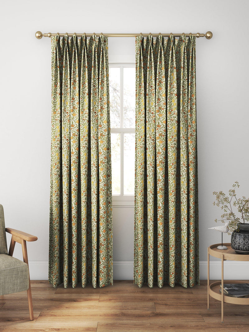 William Morris At Home Fruit curtains in Lichen, UK version