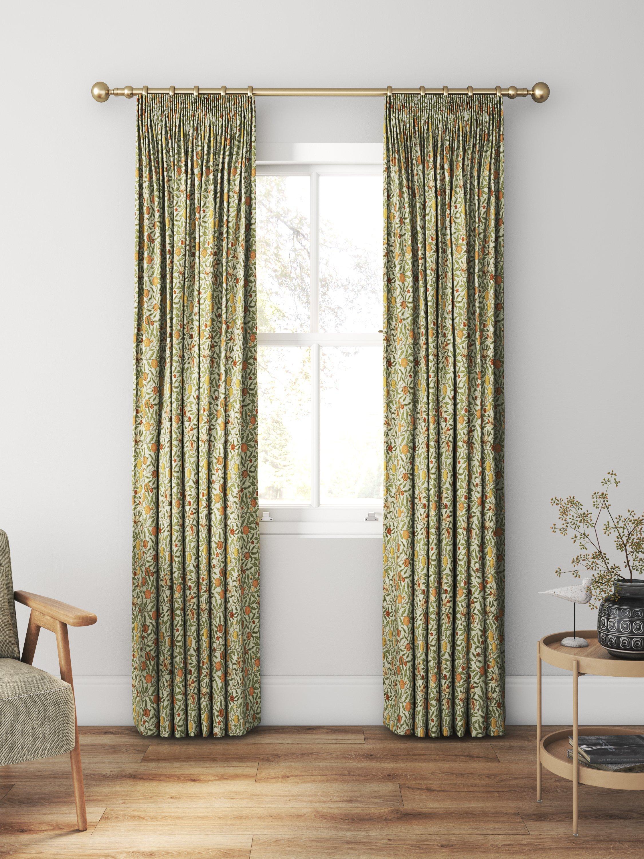 William Morris At Home Fruit curtains in Lichen, UK version