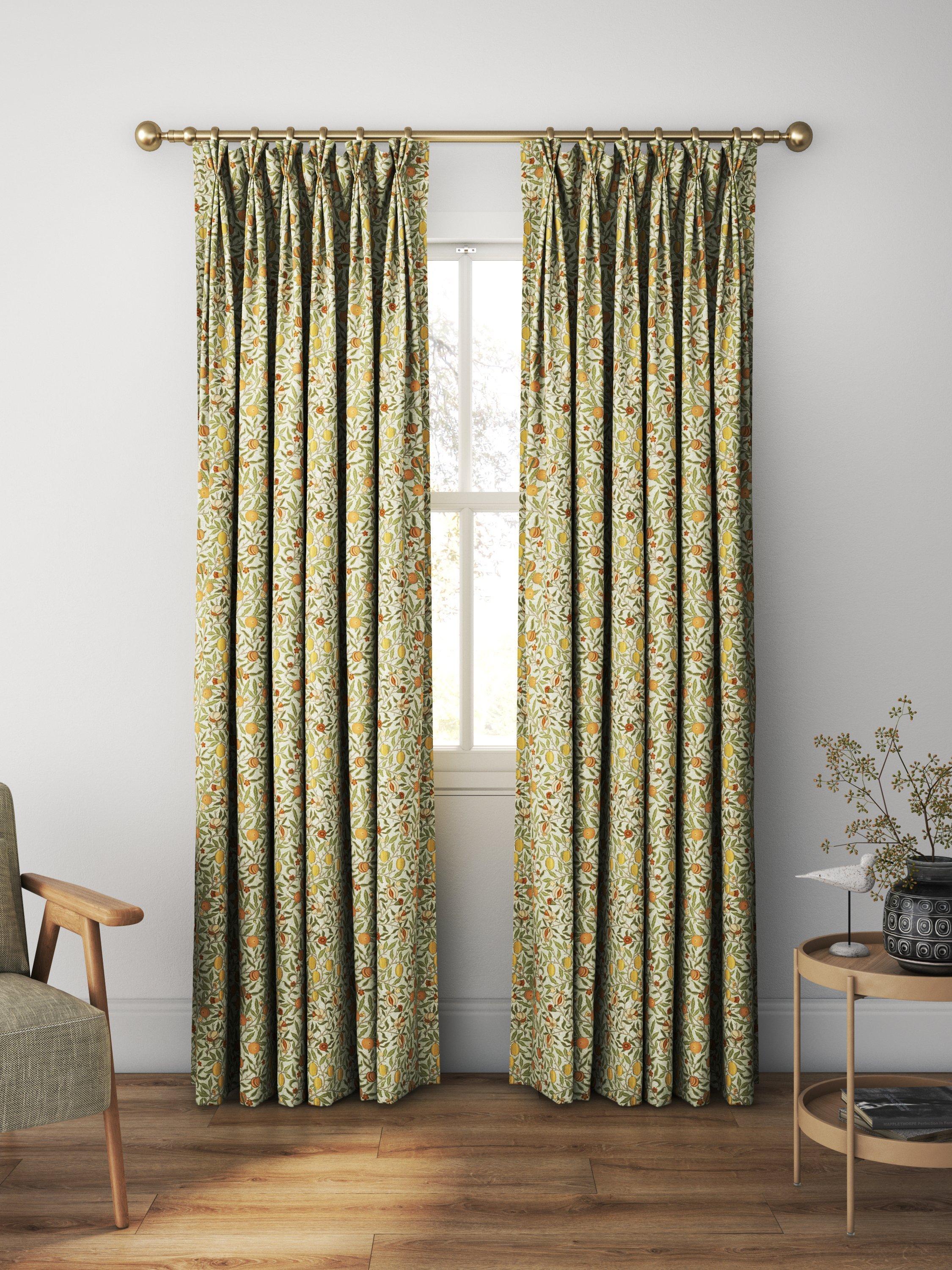 William Morris At Home Fruit curtains in Lichen, UK version