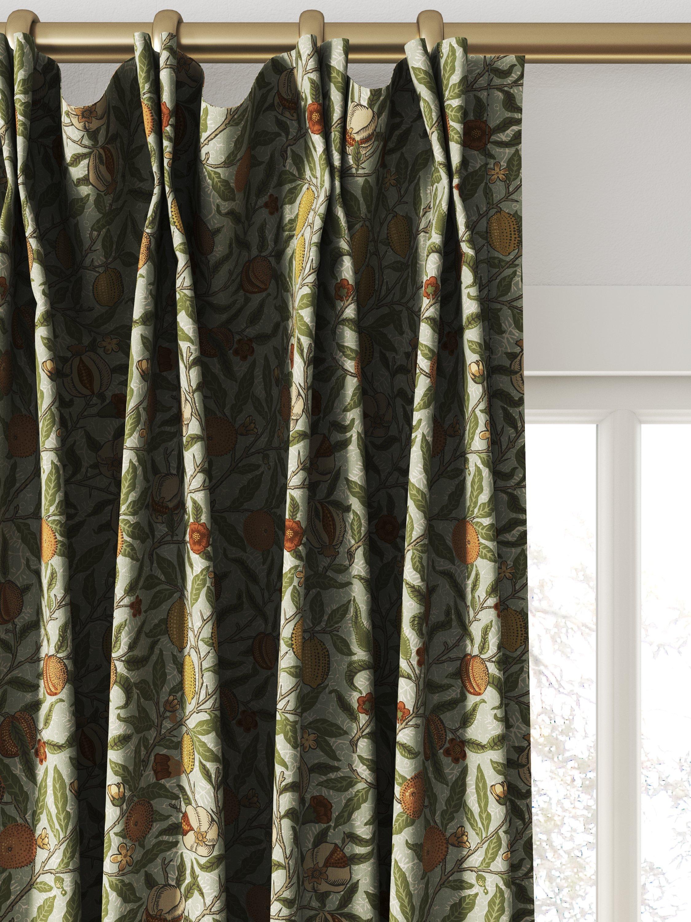 William Morris At Home Fruit curtains in Lichen, UK version