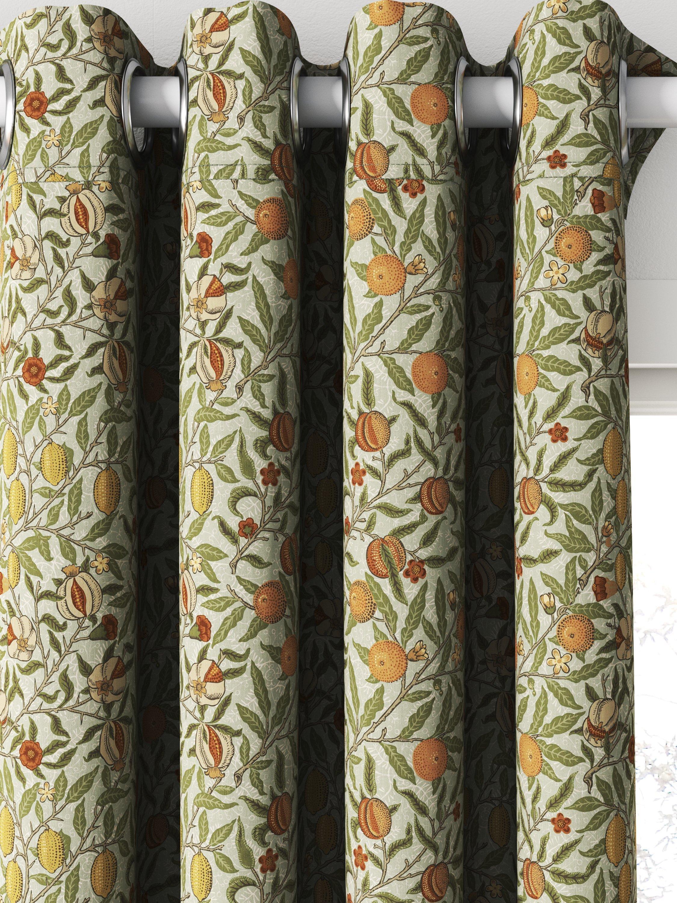 William Morris At Home Fruit curtains in Lichen, UK version