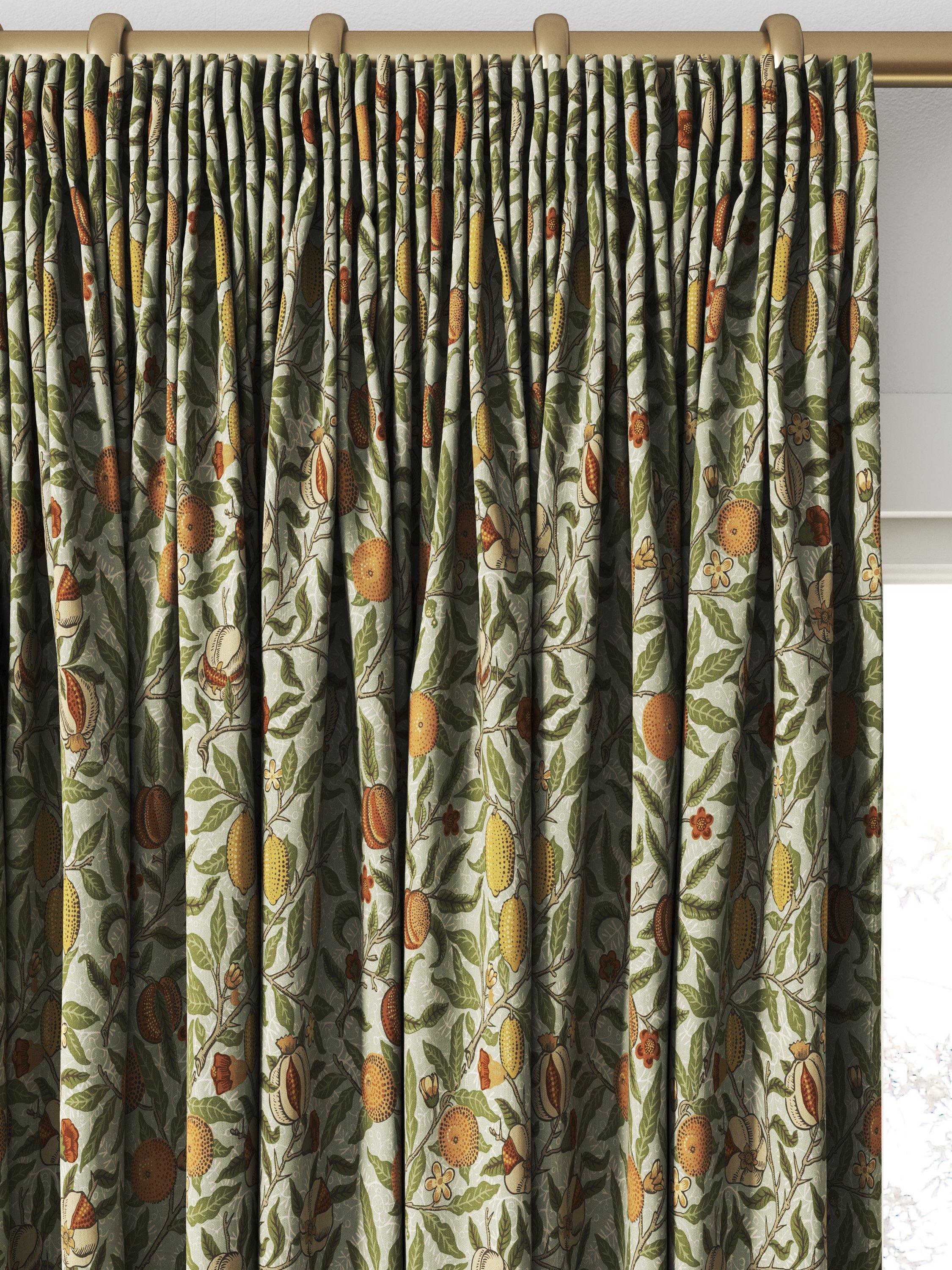 William Morris At Home Fruit curtains in Lichen, UK version