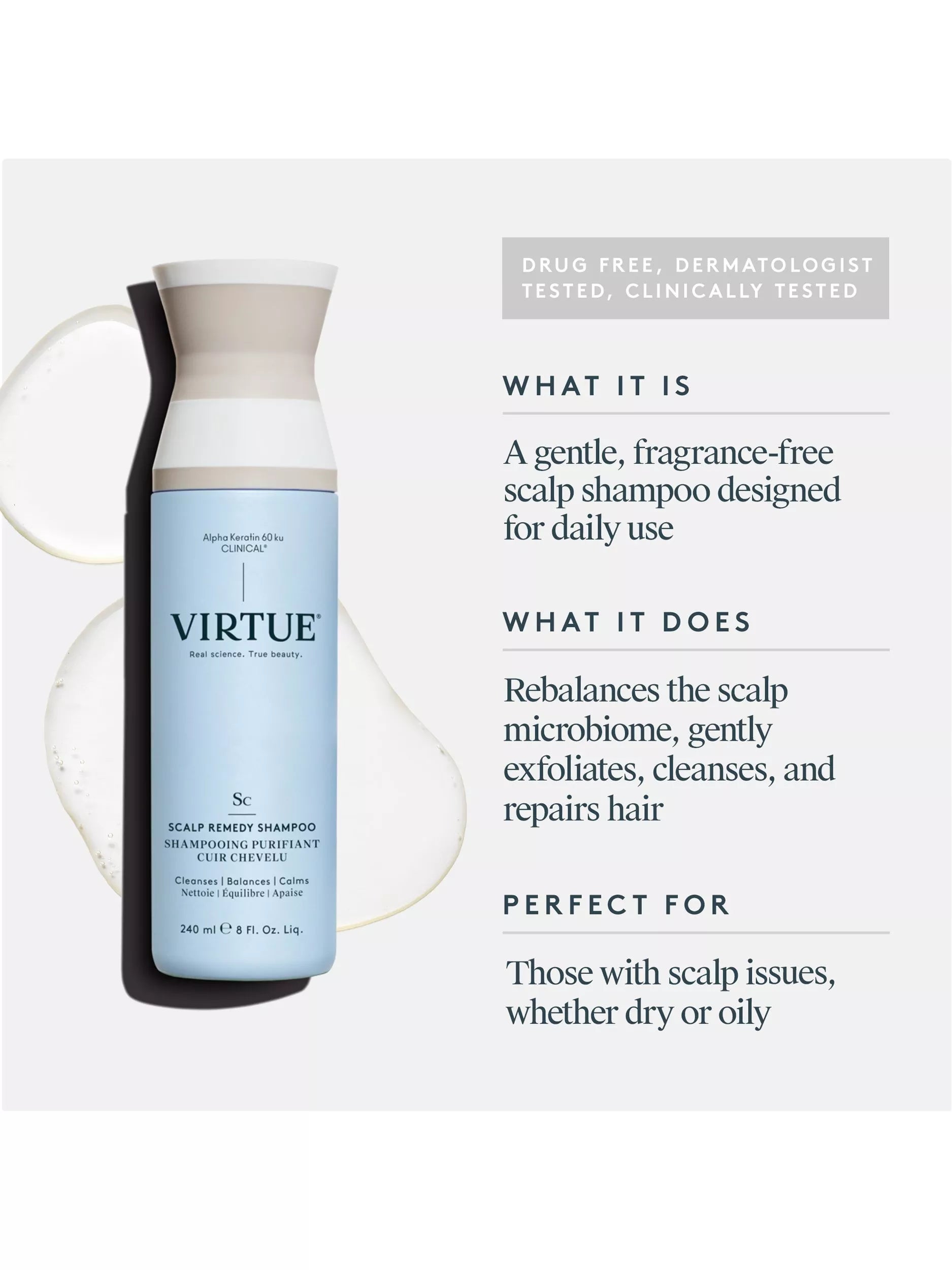 Virtue Scalp Remedy Shampoo 240ml - British product