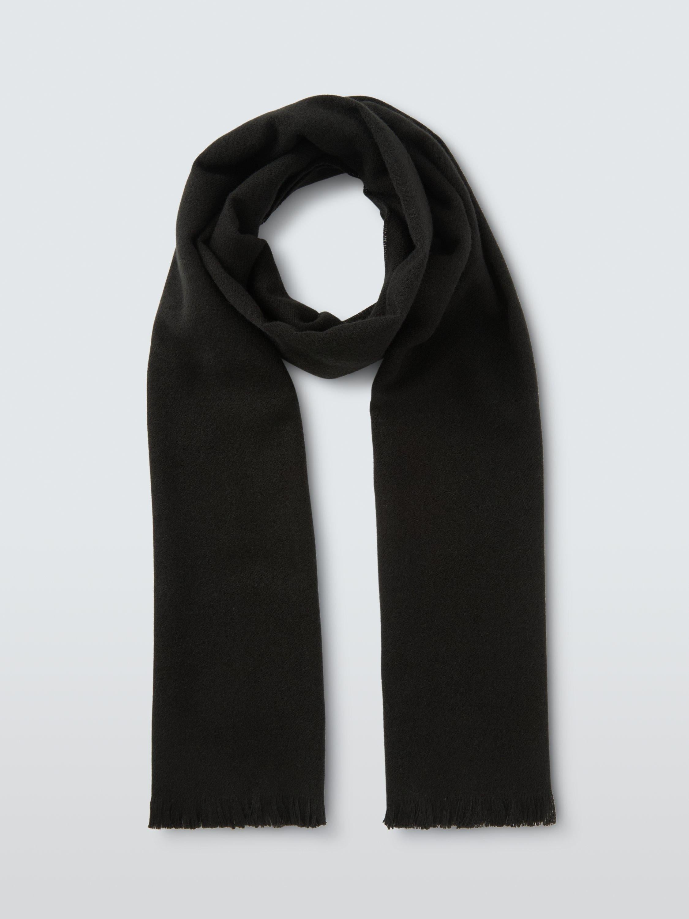 John Lewis Twill Scarf rectangular accessory with fringing (British brand)