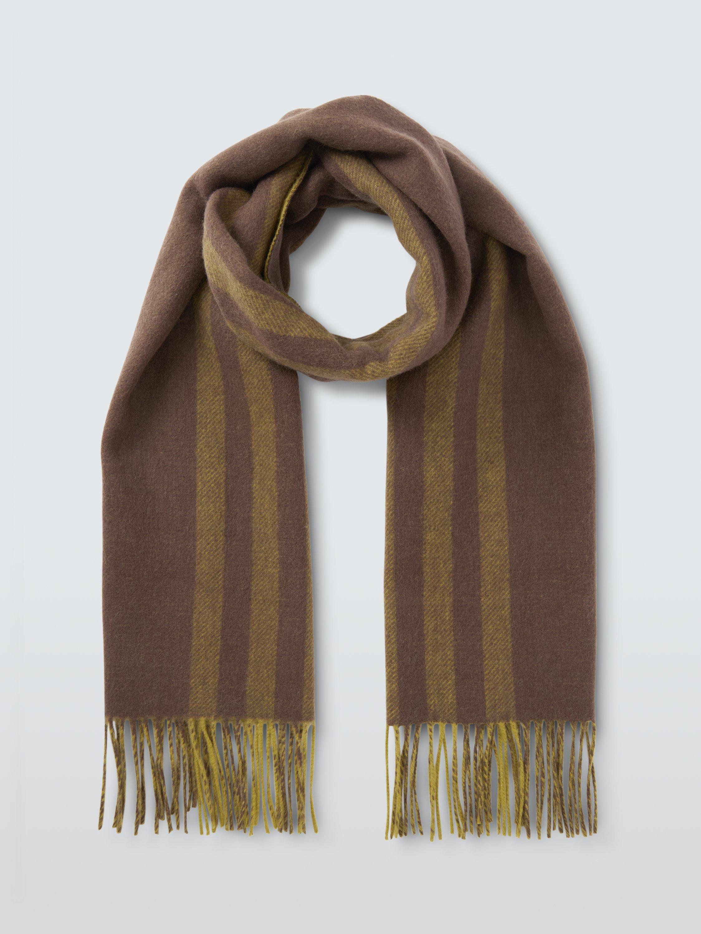 John Lewis stripe scarf brown multi wool (British brand)