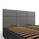 GFW Small Double Grey Faux Leather Ottoman Bed - British product