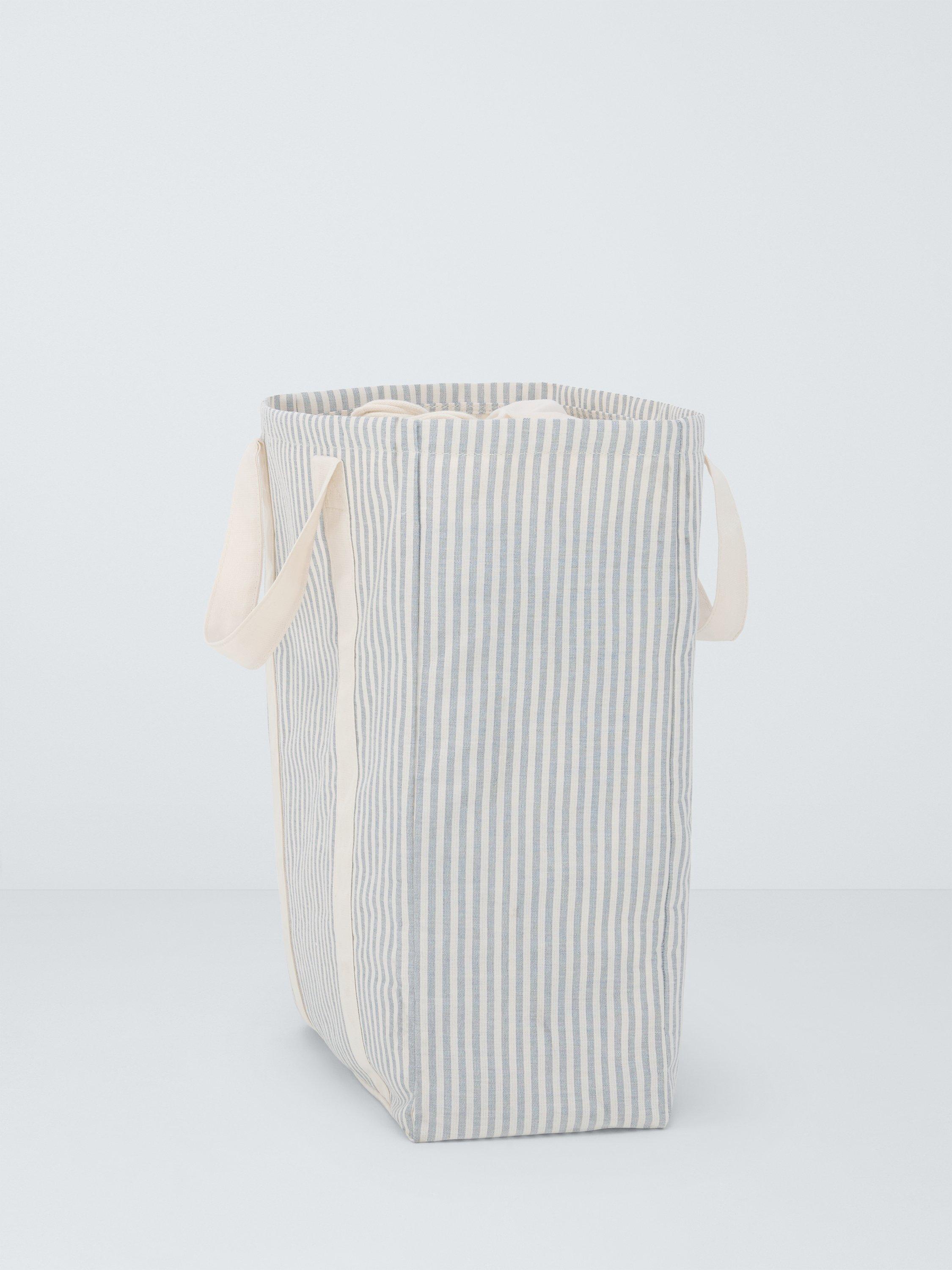 John Lewis stripe laundry bag grey natural - British product