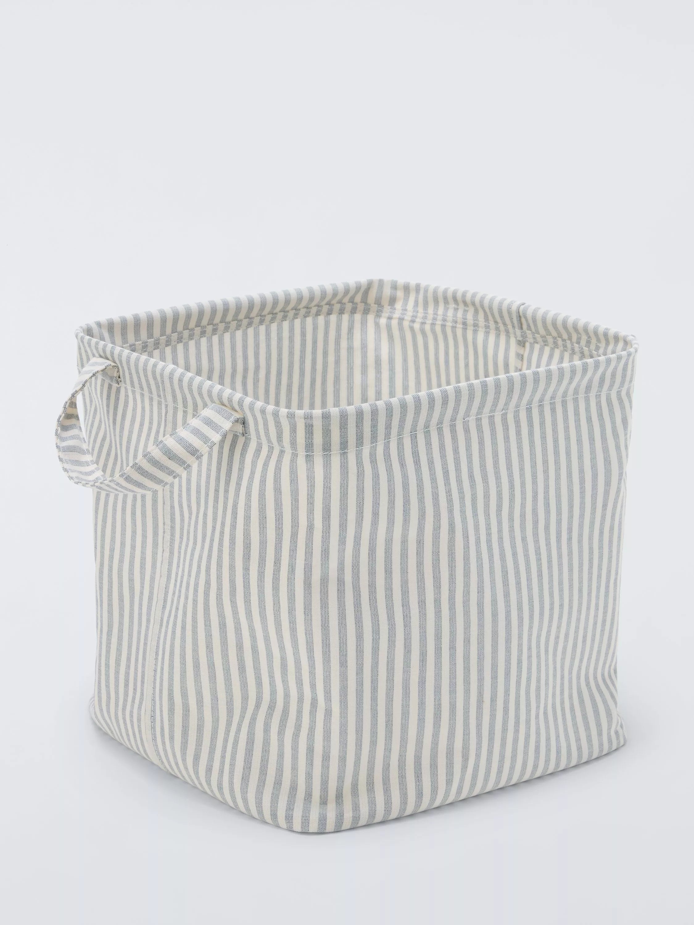 John Lewis stripe storage cube grey natural - British product