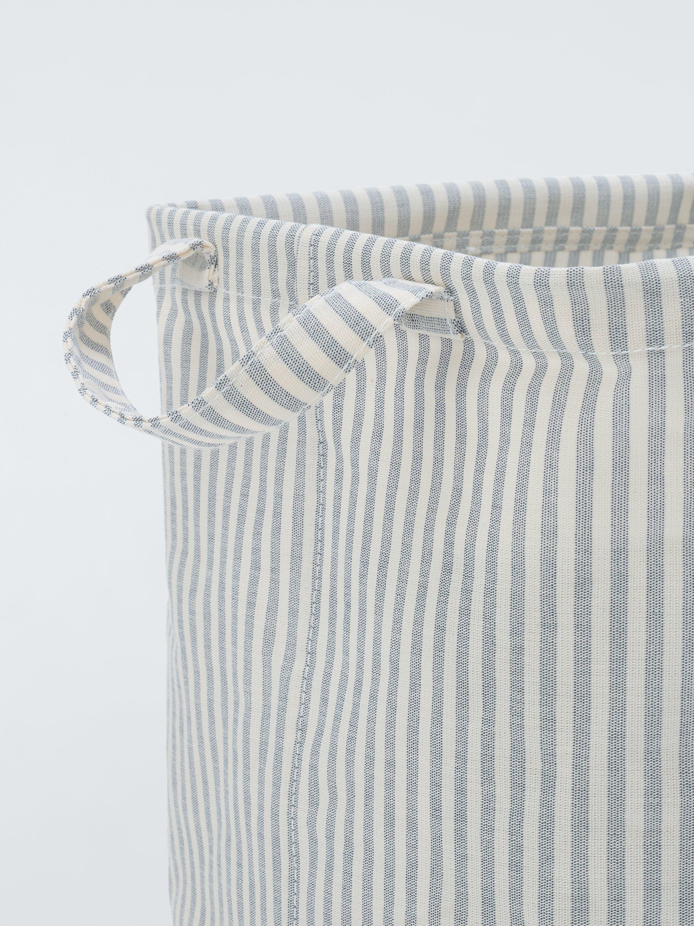 John Lewis stripe storage cube grey natural - British product
