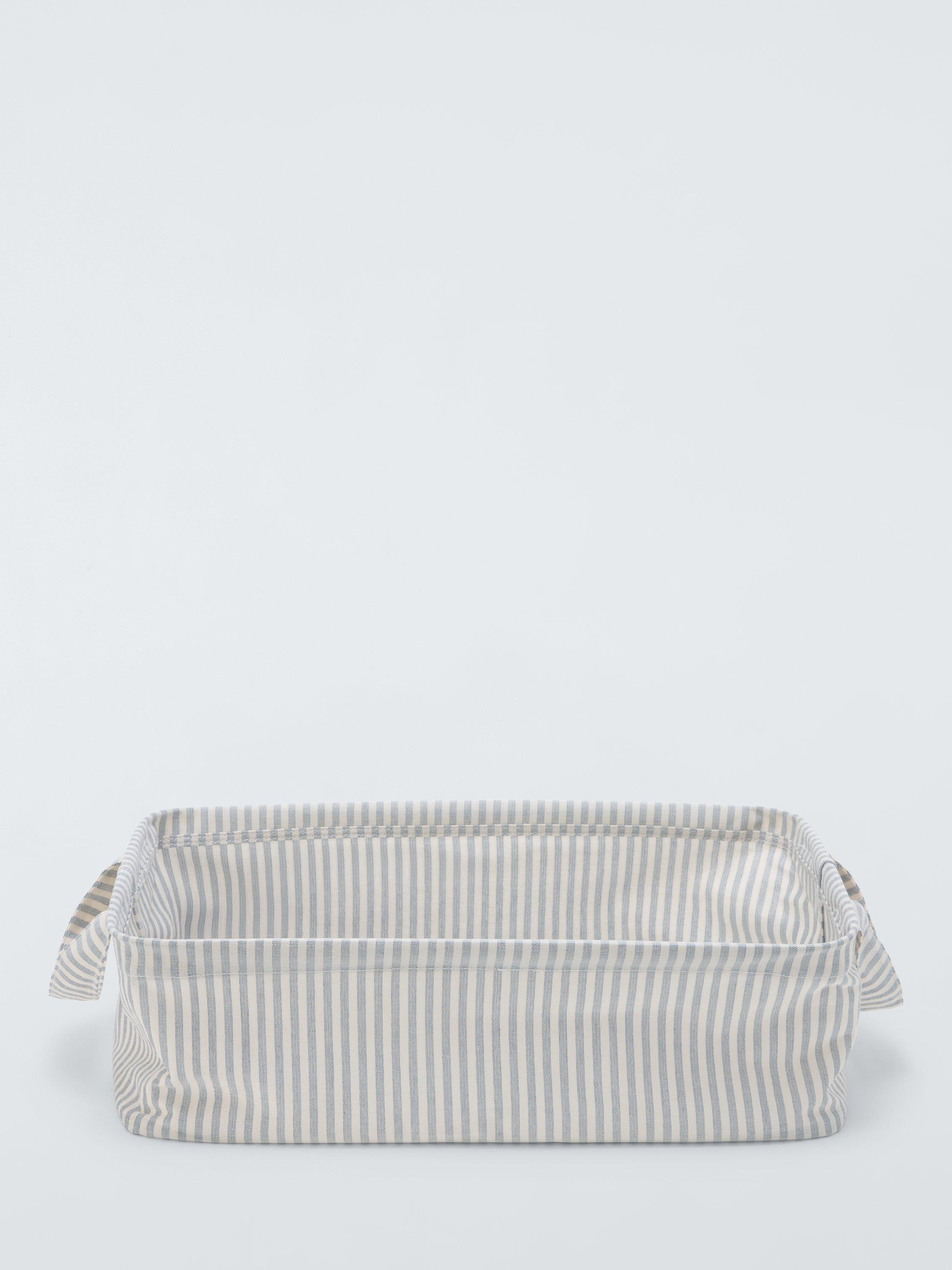 John Lewis stripe open storage box grey natural large, UK version