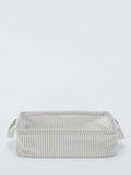 John Lewis stripe open storage box grey natural large, UK version