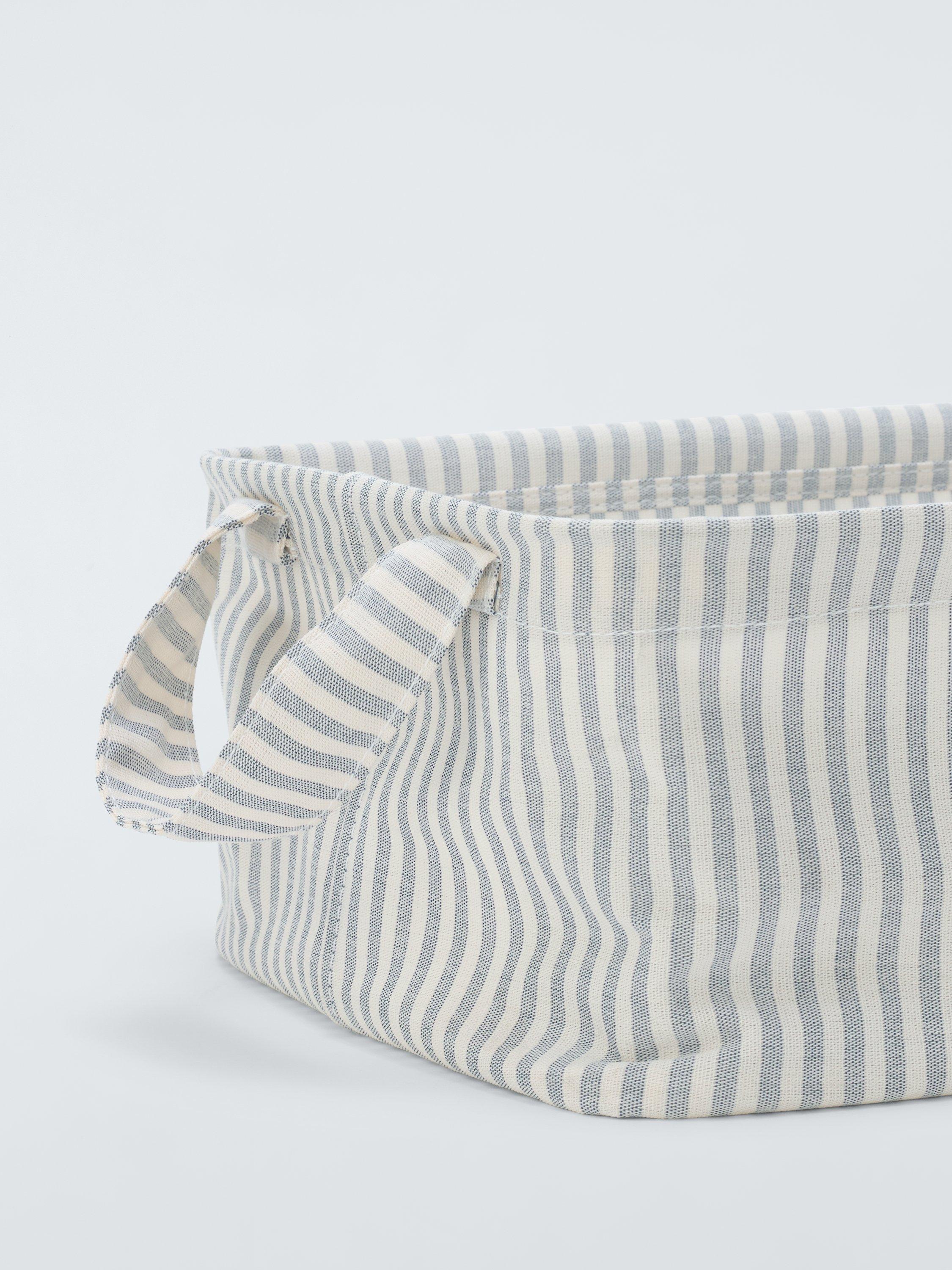 John Lewis stripe open storage box grey natural large, UK version