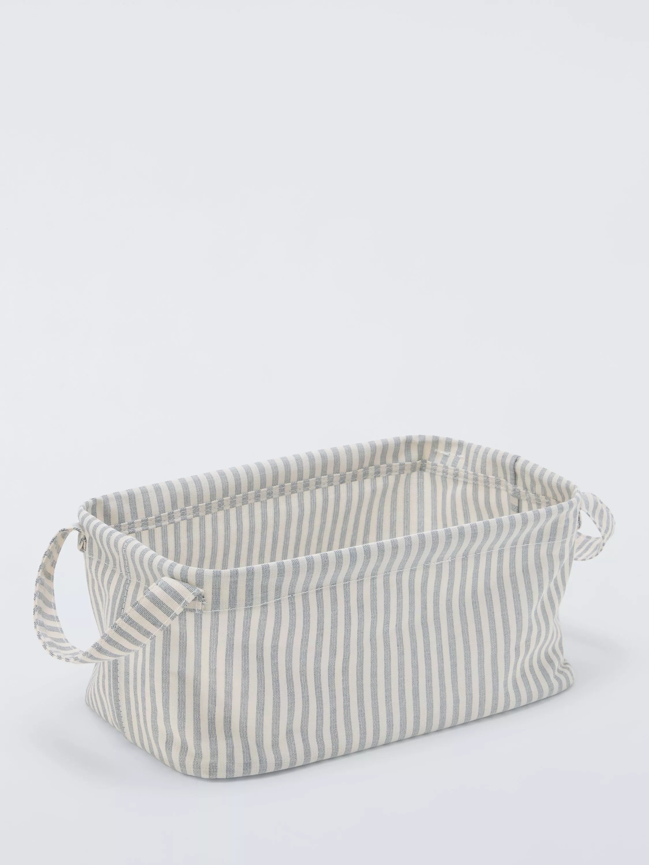 John Lewis stripe storage box grey natural small (British brand)
