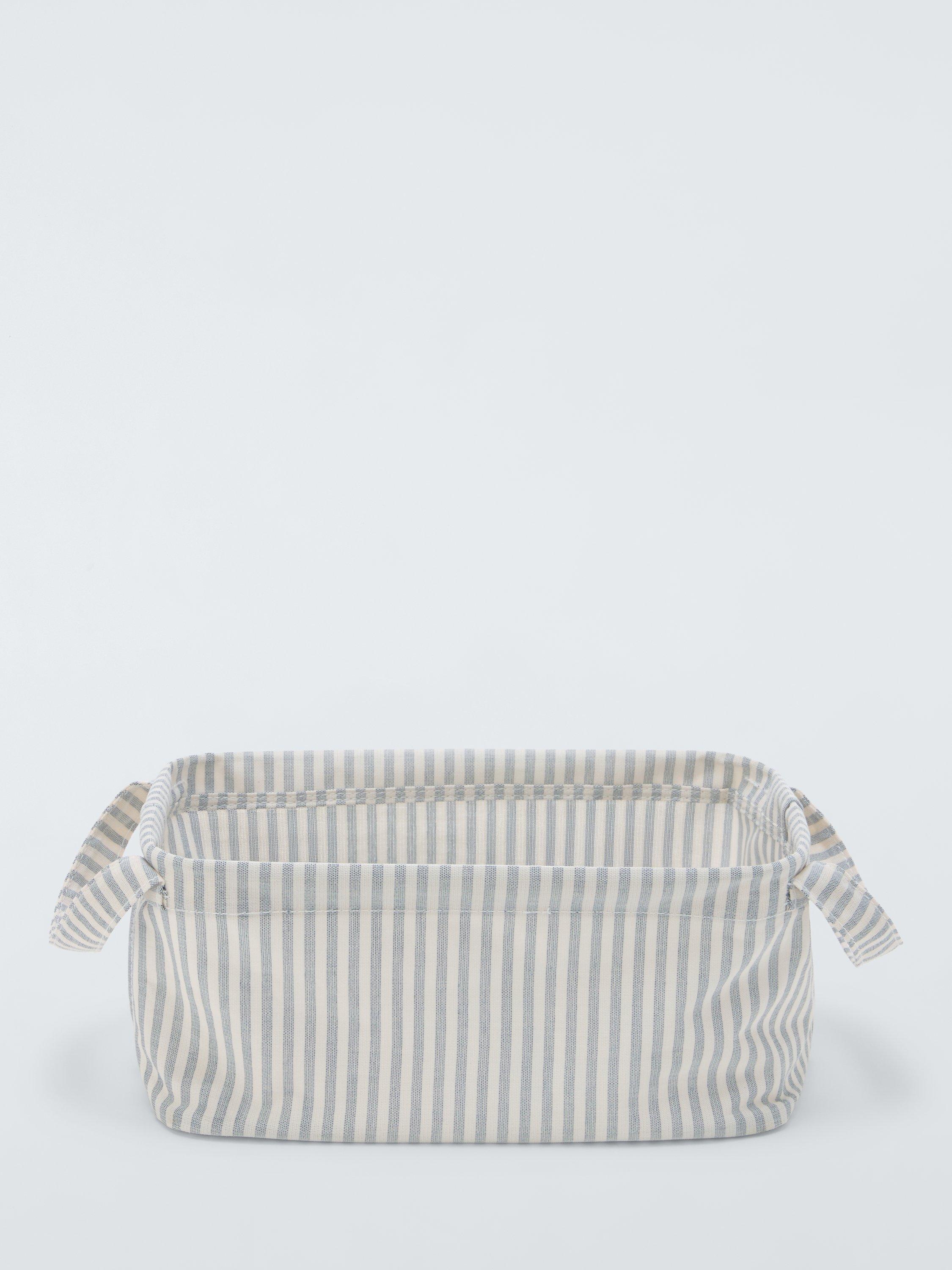 John Lewis stripe storage box grey natural small (British brand)