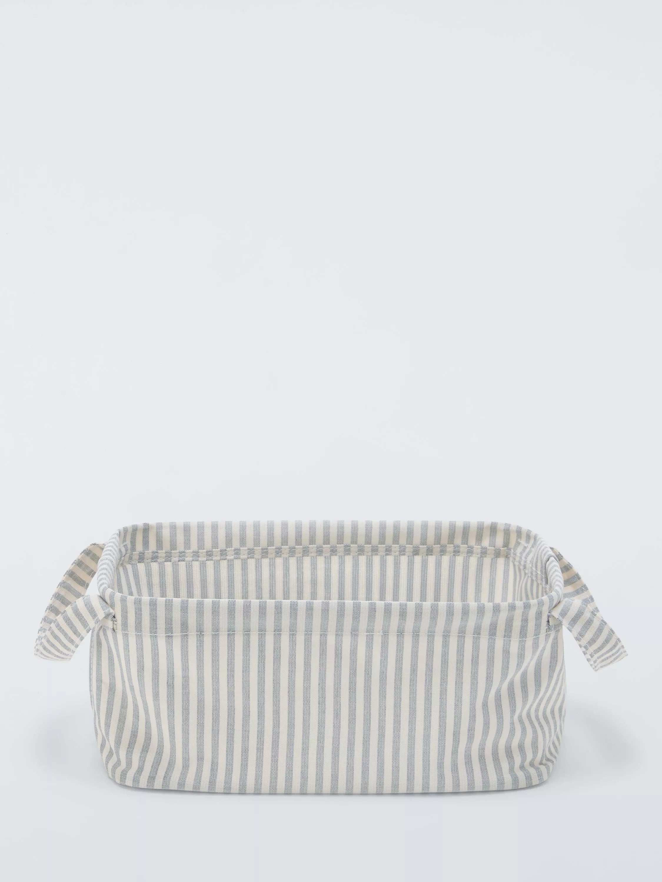 John Lewis stripe storage box grey natural small (British brand)
