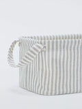 John Lewis stripe storage box grey natural small (British brand)