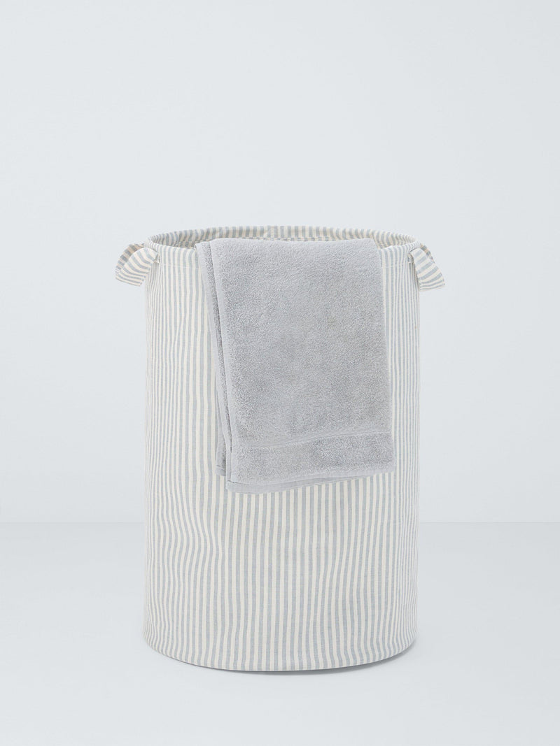 John Lewis stripe grey natural laundry bag (British brand)