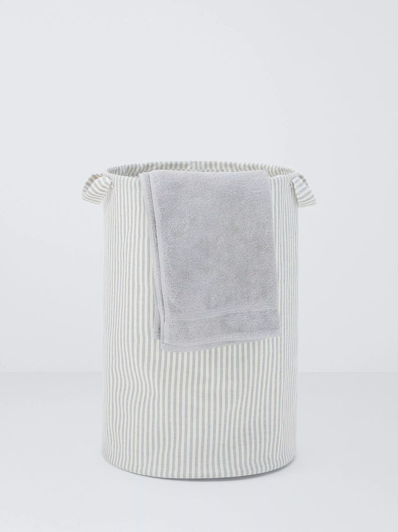 John Lewis stripe grey natural laundry bag (British brand)