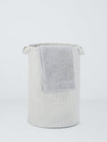 John Lewis stripe grey natural laundry bag (British brand)