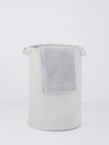John Lewis stripe grey natural laundry bag (British brand)