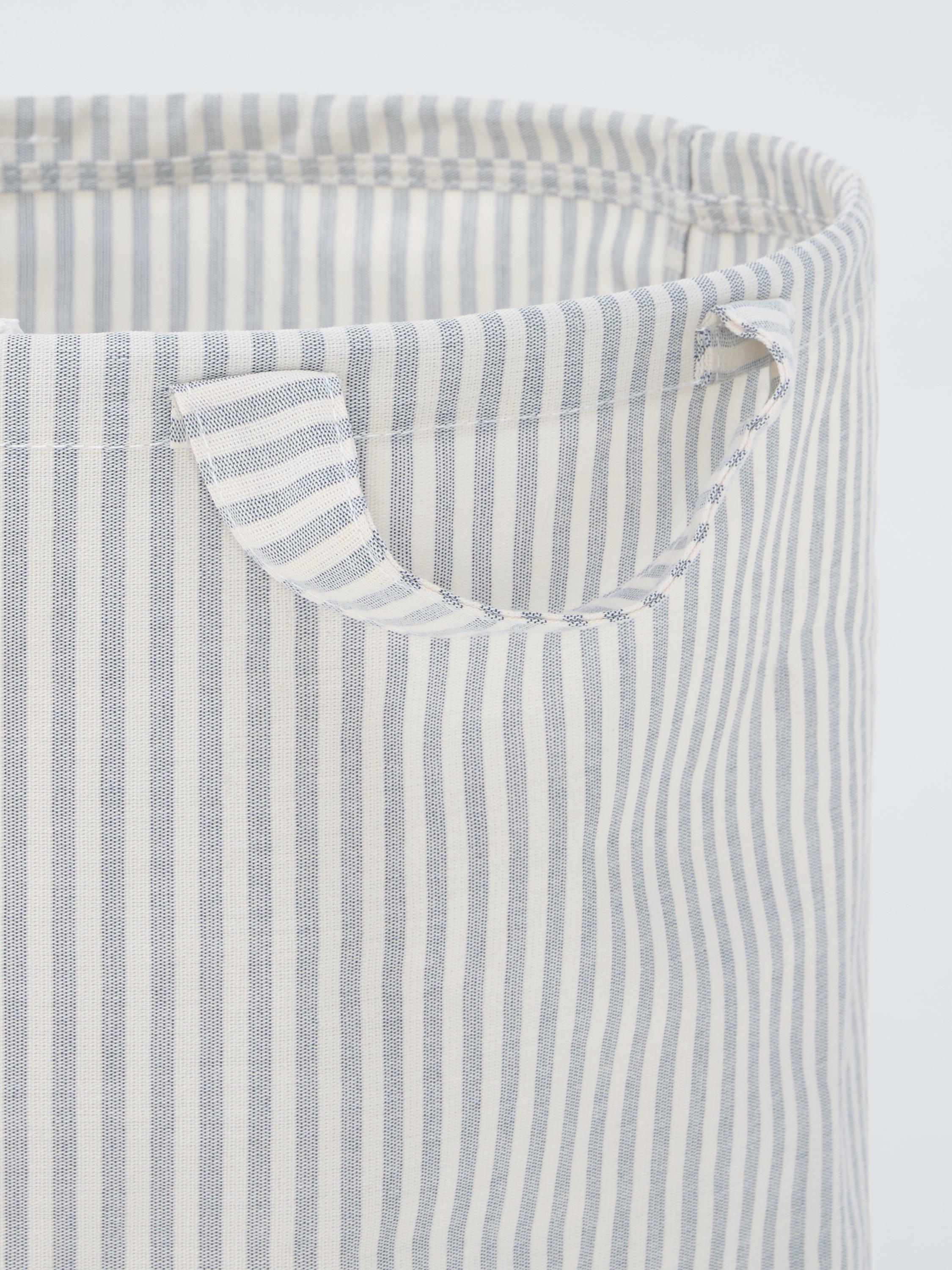 John Lewis stripe grey natural laundry bag (British brand)