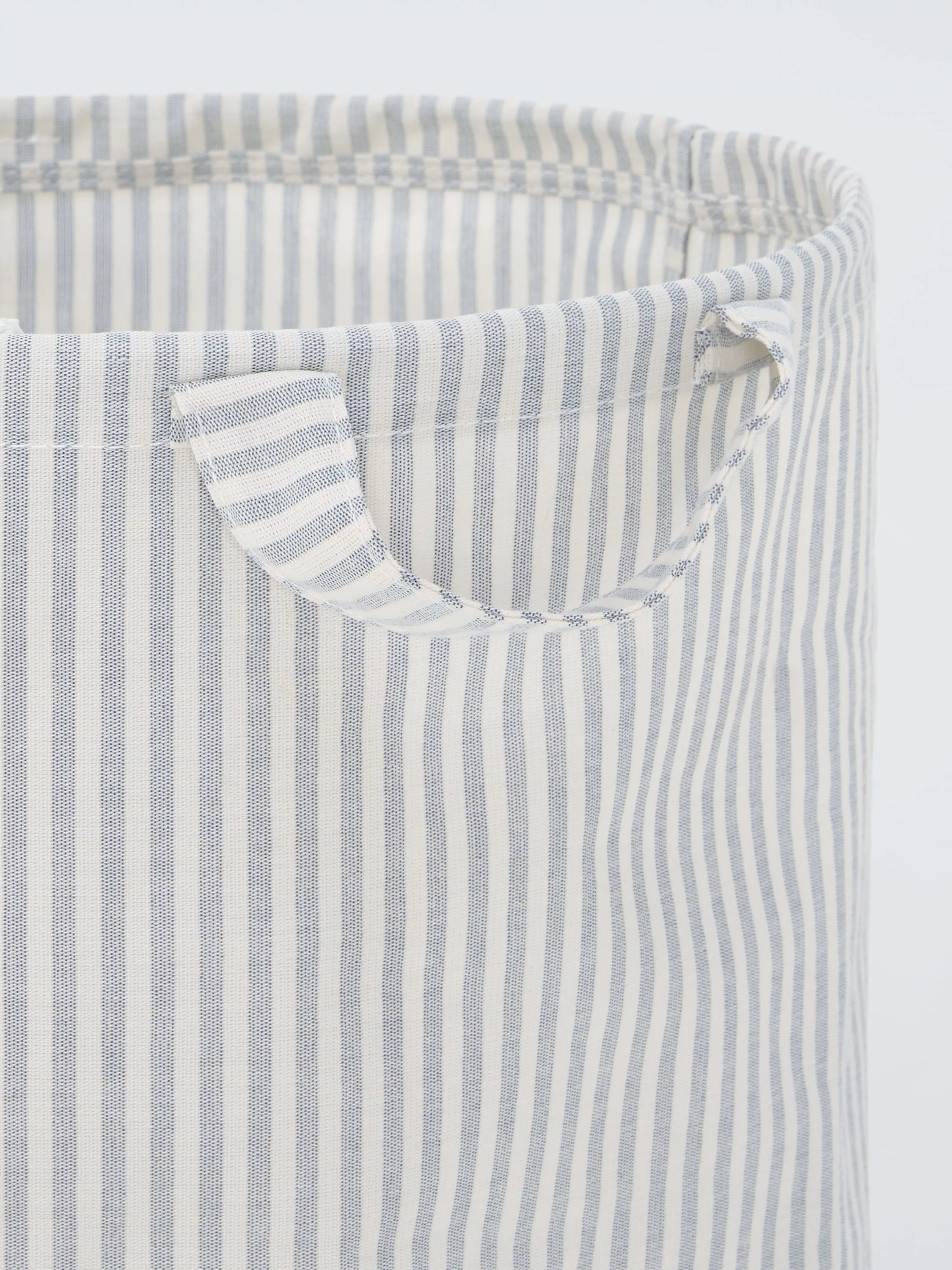 John Lewis stripe grey natural laundry bag (British brand)