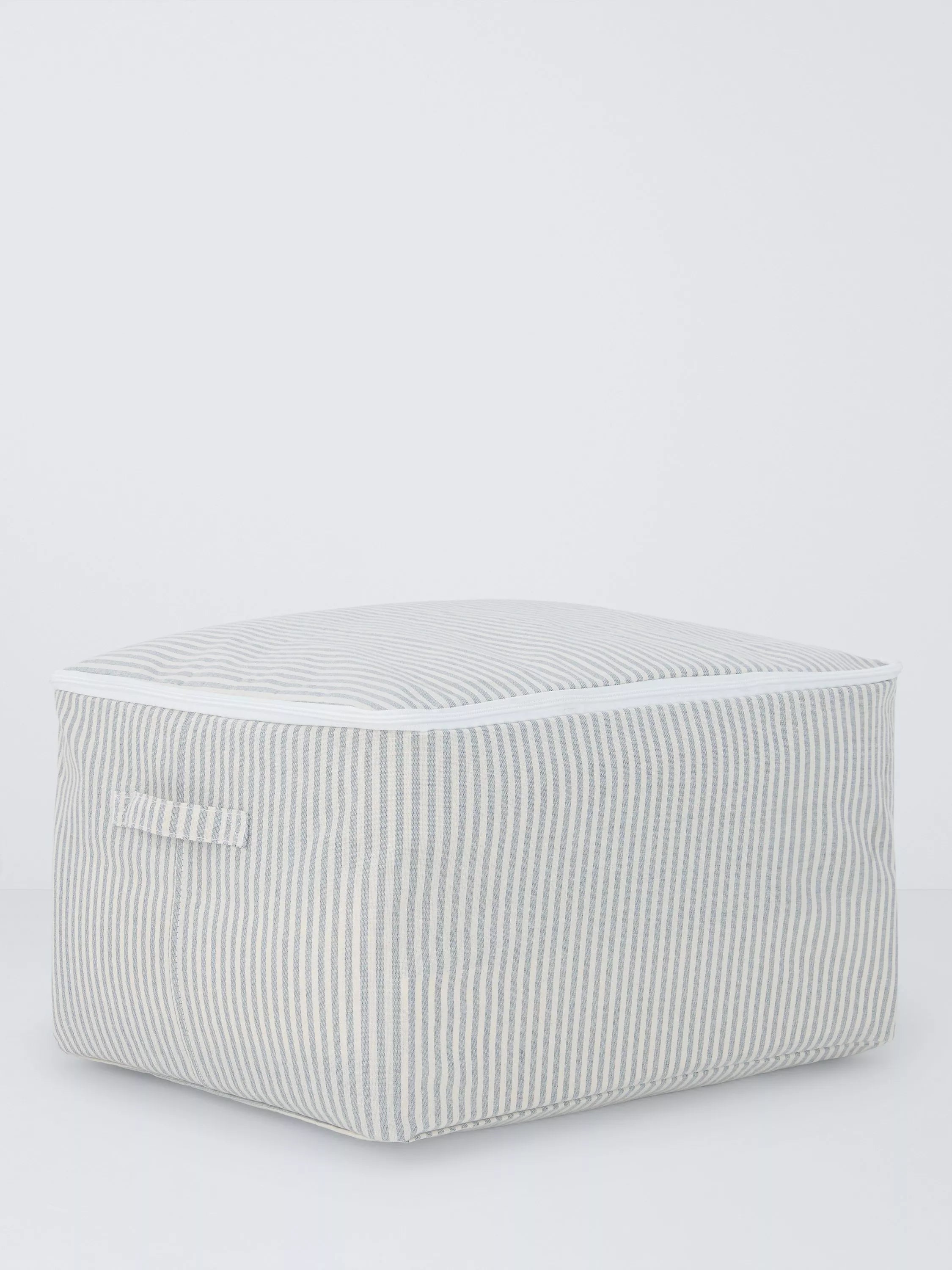 John Lewis grey and natural striped zipped storage bag large (British brand)