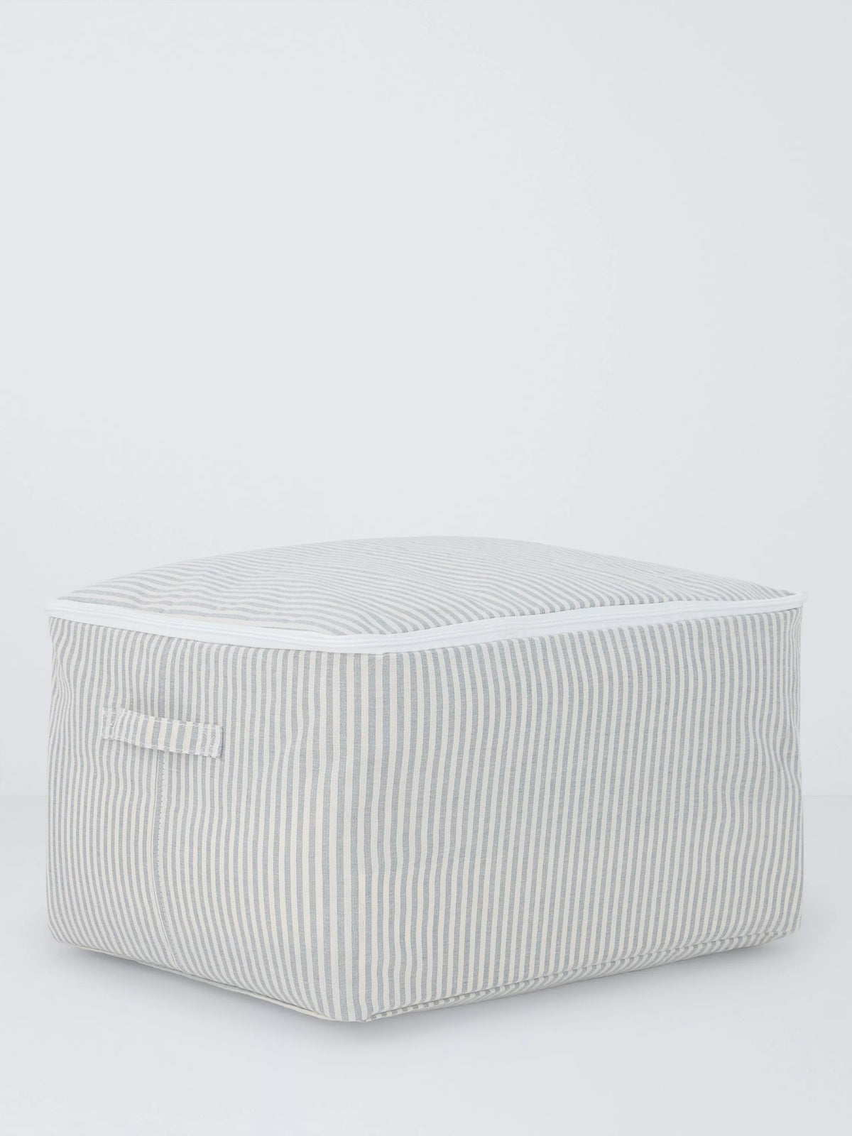 John Lewis grey and natural striped zipped storage bag large (British brand)