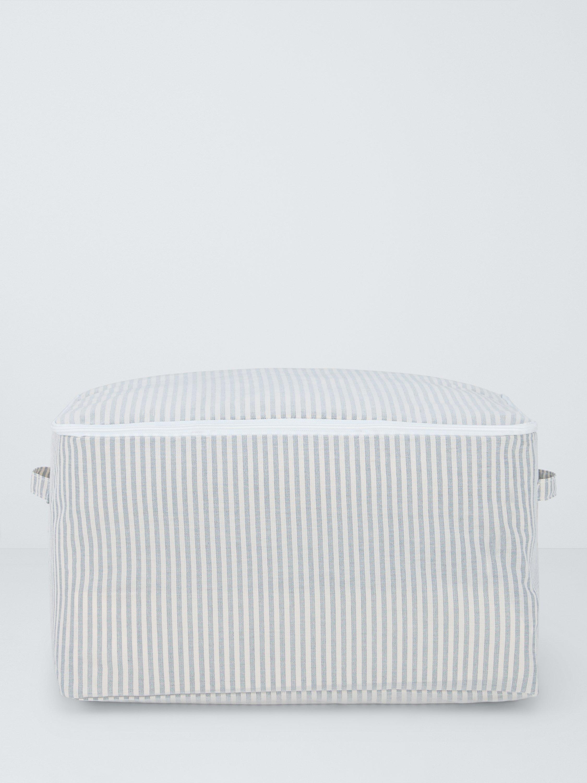 John Lewis grey and natural striped zipped storage bag large (British brand)