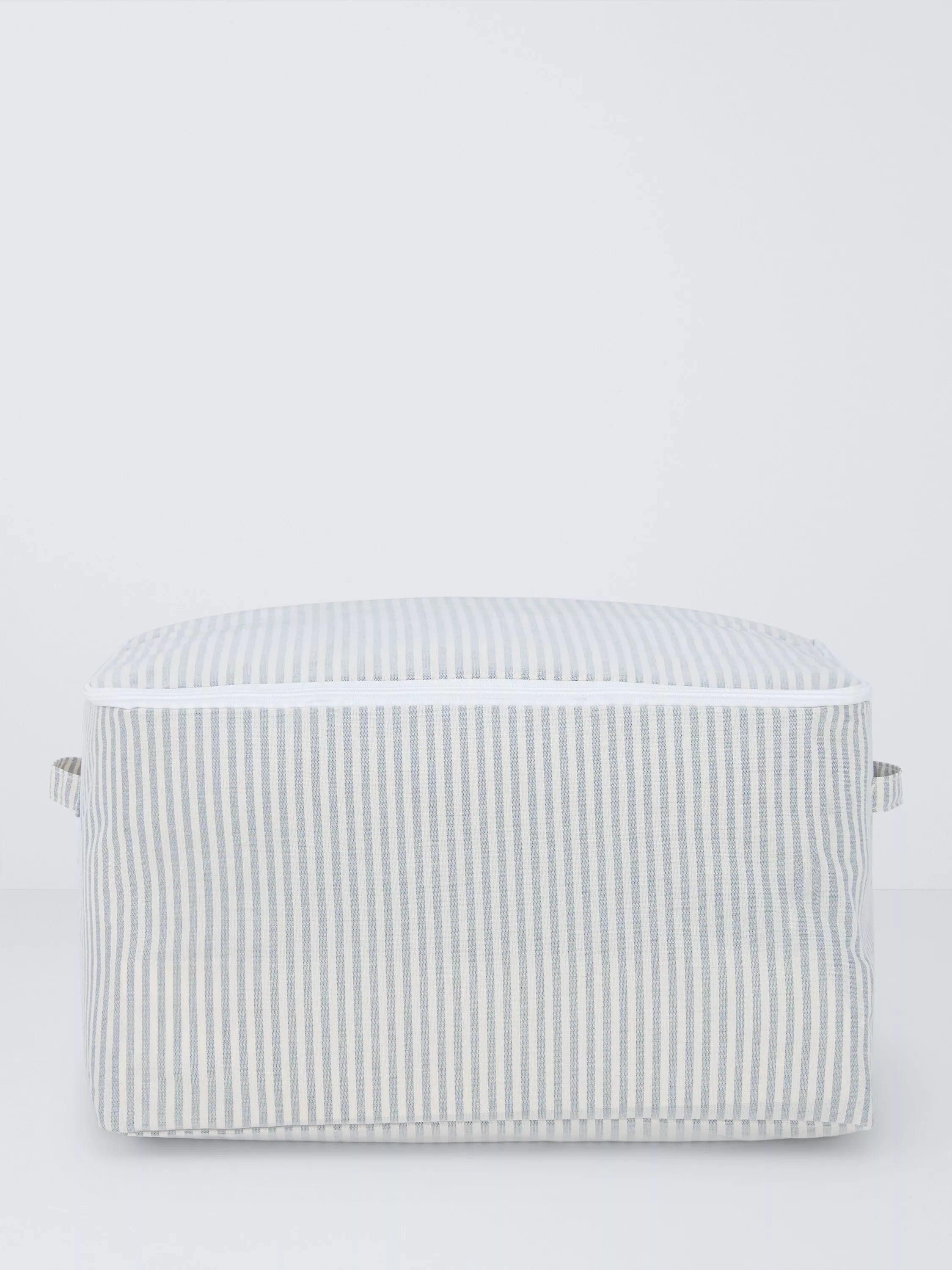 John Lewis grey and natural striped zipped storage bag large (British brand)
