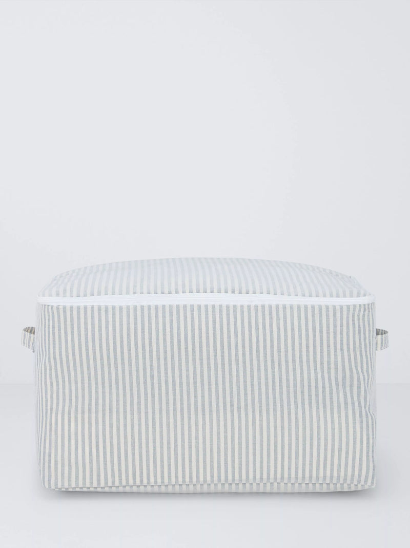 John Lewis grey and natural striped zipped storage bag large (British brand)