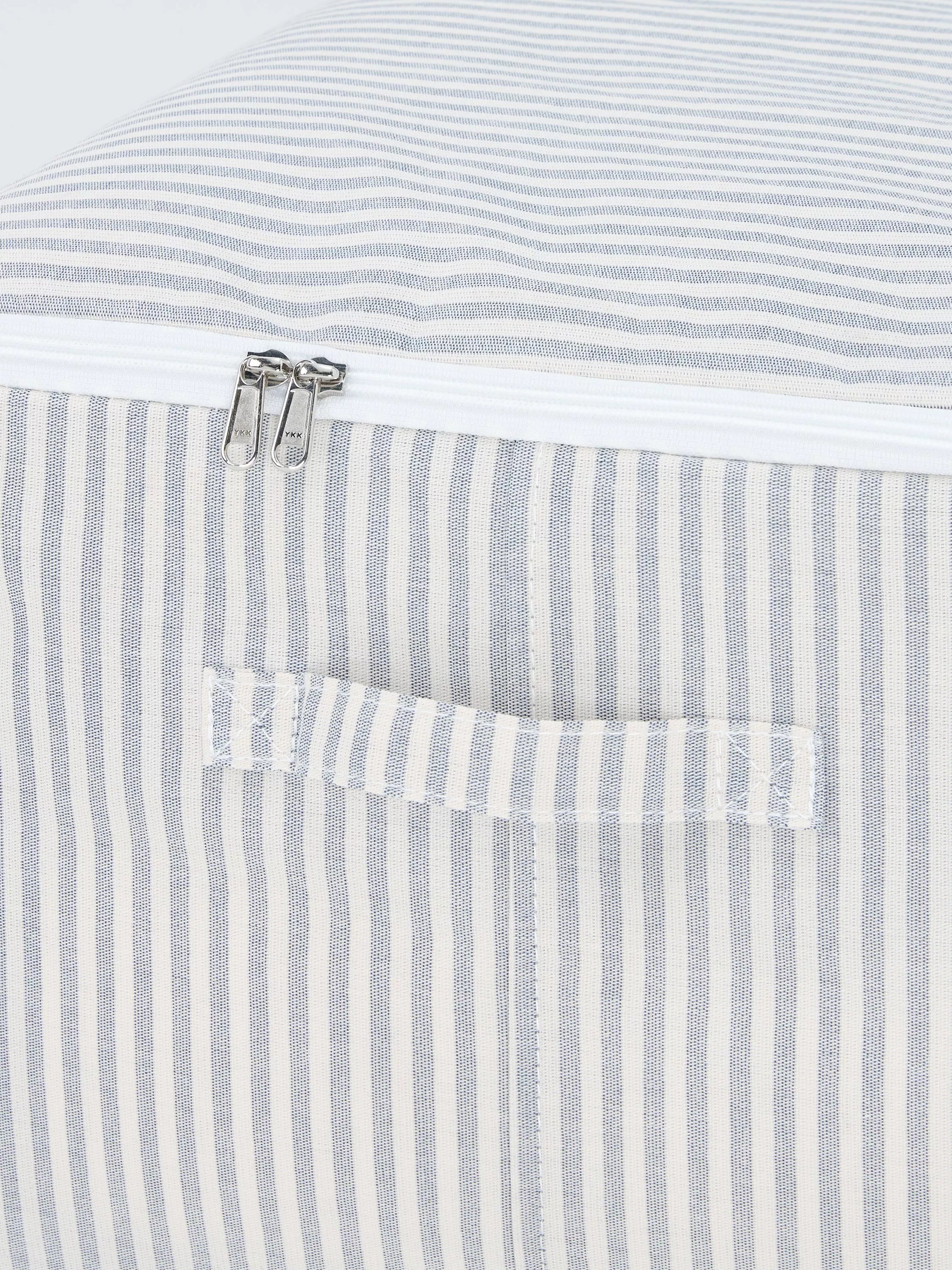 John Lewis grey and natural striped zipped storage bag large (British brand)