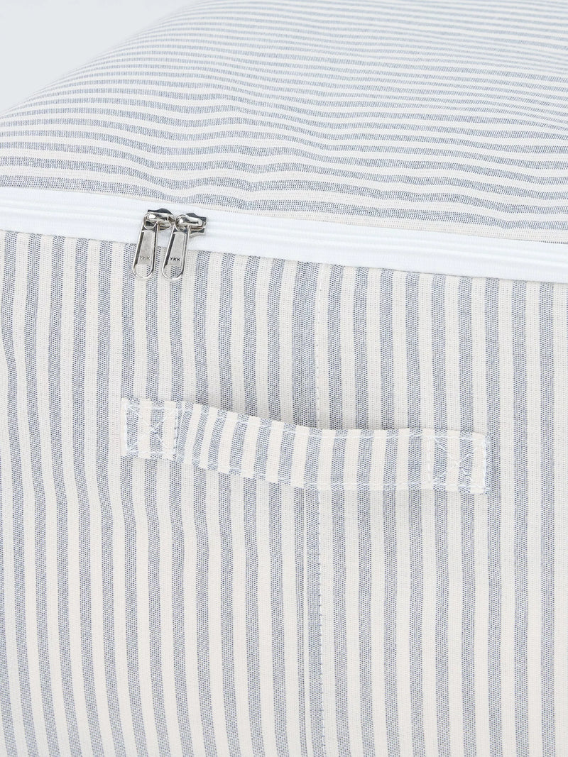 John Lewis grey and natural striped zipped storage bag large (British brand)