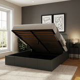 GFW End Lift Kingsize Faux Leather Ottoman Bed - Grey