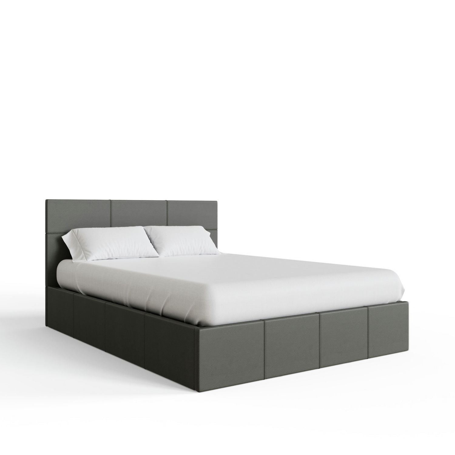 GFW End Lift Kingsize Faux Leather Ottoman Bed - Grey