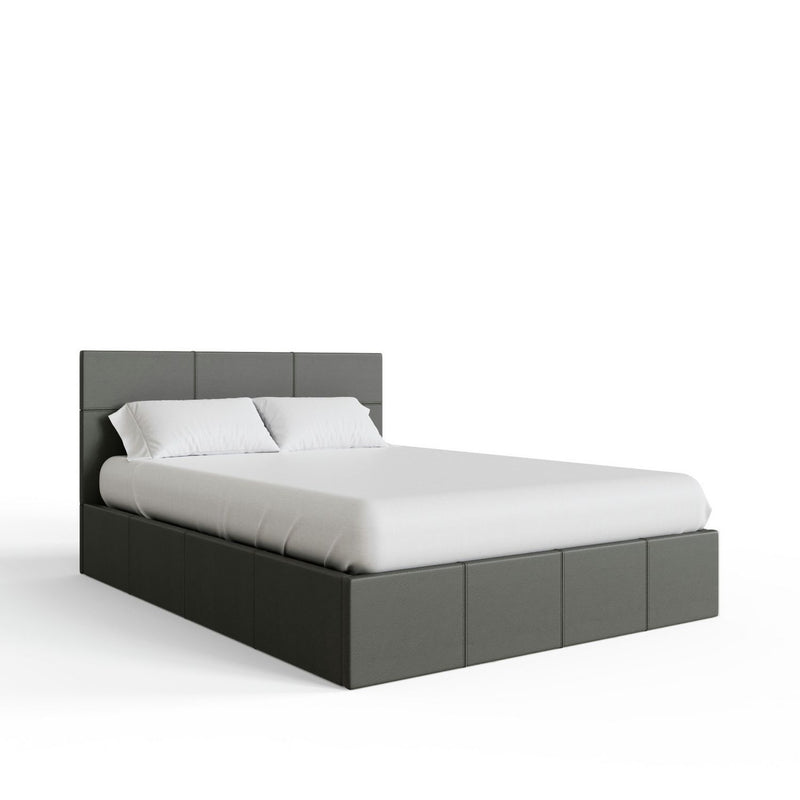 GFW End Lift Kingsize Faux Leather Ottoman Bed - Grey
