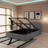 GFW End Lift Kingsize Faux Leather Ottoman Bed - Grey