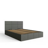 GFW End Lift Kingsize Faux Leather Ottoman Bed - Grey