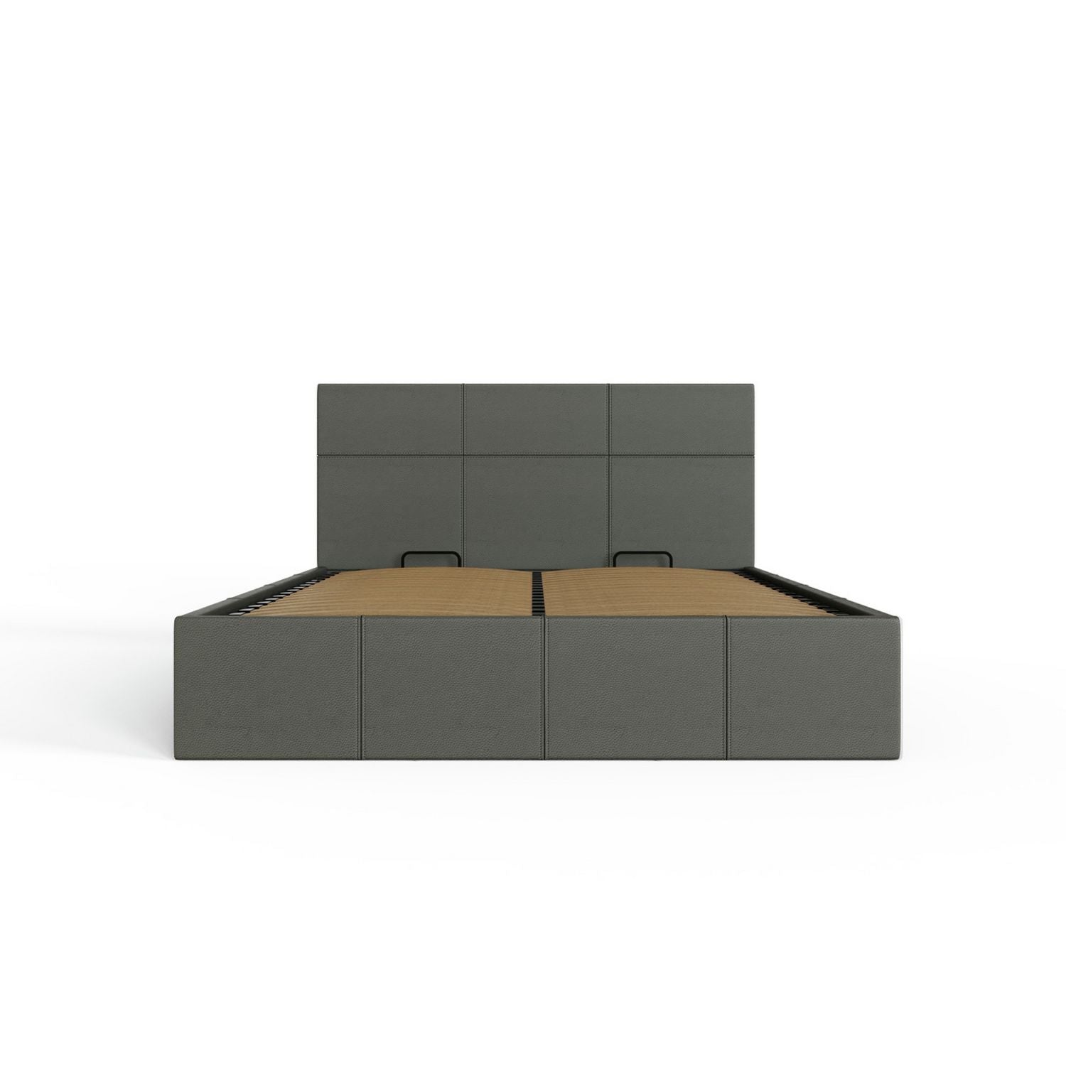 GFW End Lift Kingsize Faux Leather Ottoman Bed - Grey