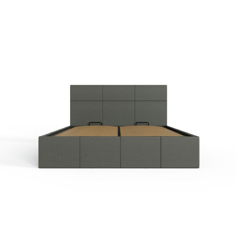 GFW End Lift Kingsize Faux Leather Ottoman Bed - Grey