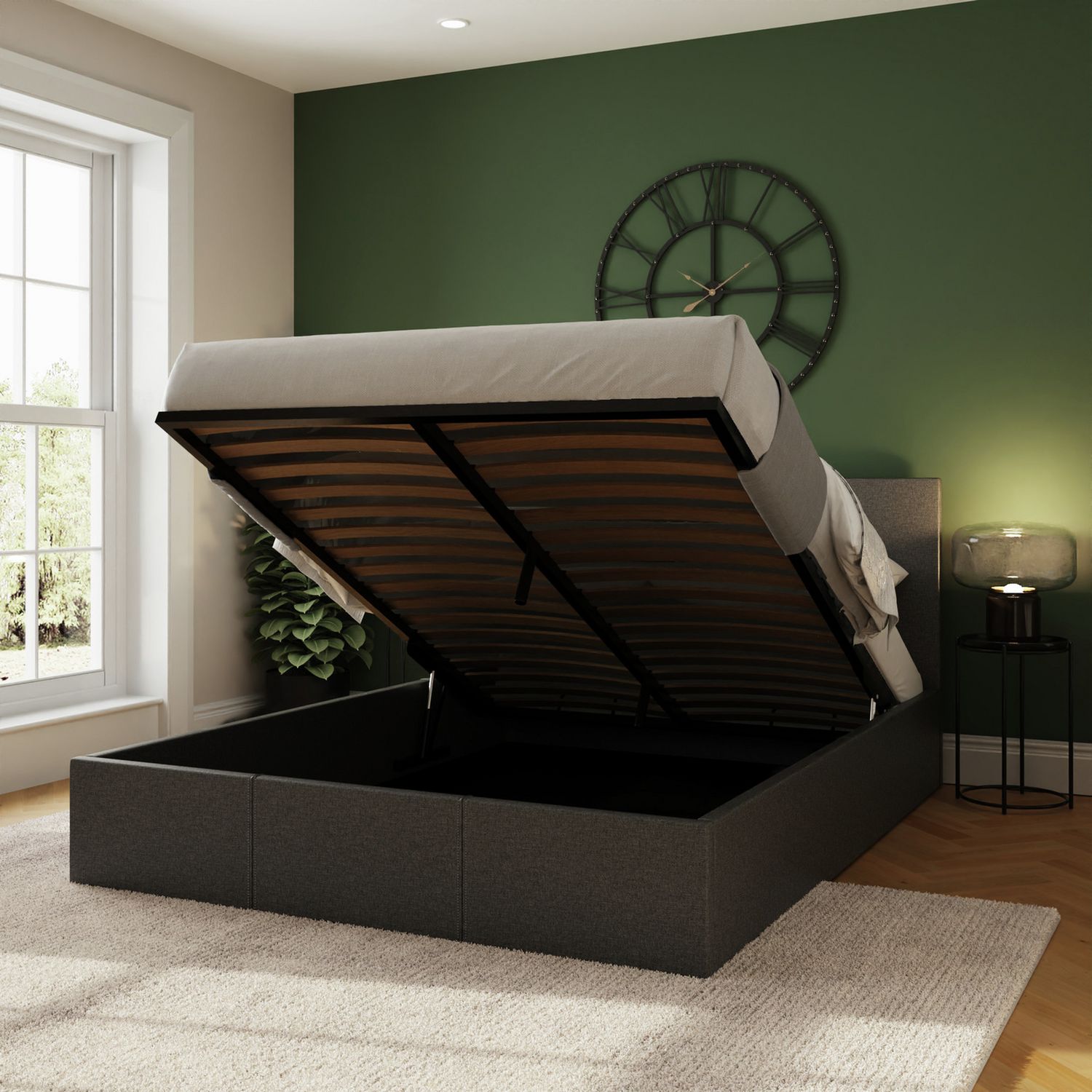 GFW kingsize grey ottoman bed, UK version