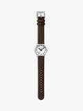 Mondaine women's classic watch 30mm brown vegan leather strap, imported from the UK