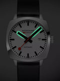 Mondaine automatic watch 39mm black vegan leather strap - British product