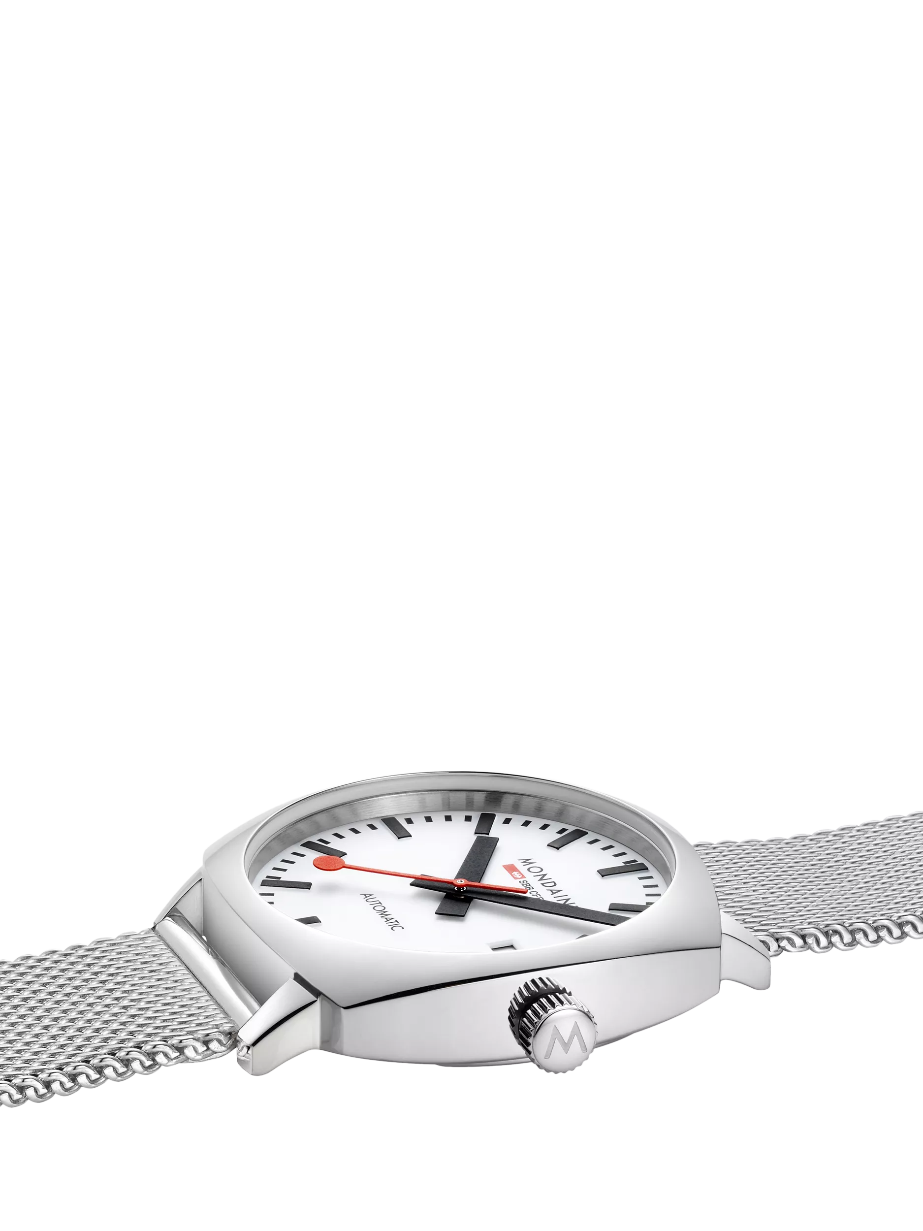 Mondaine Cushion Automatic watch 39mm silver stainless steel - British product