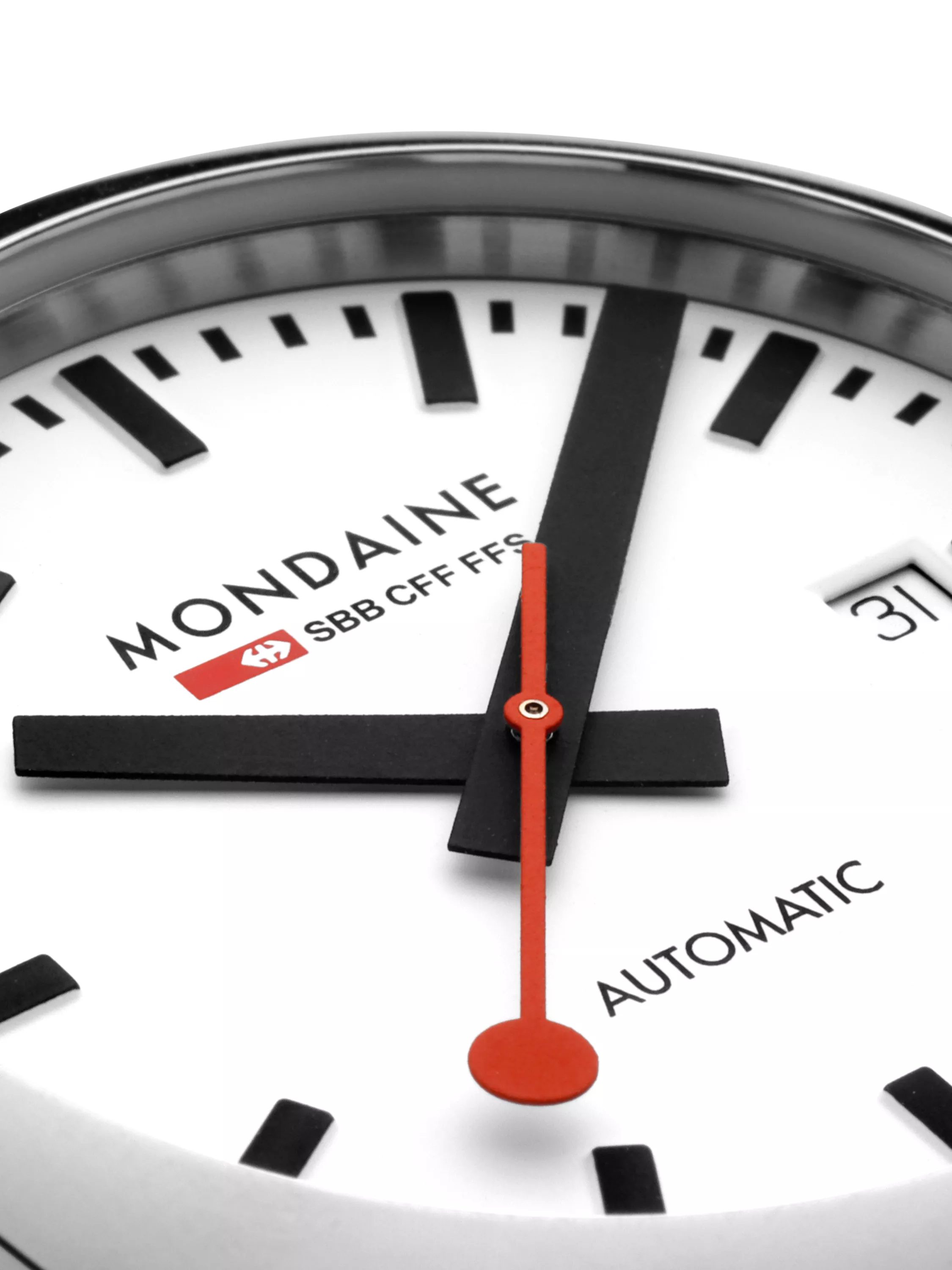 Mondaine Cushion Automatic watch 39mm silver stainless steel - British product