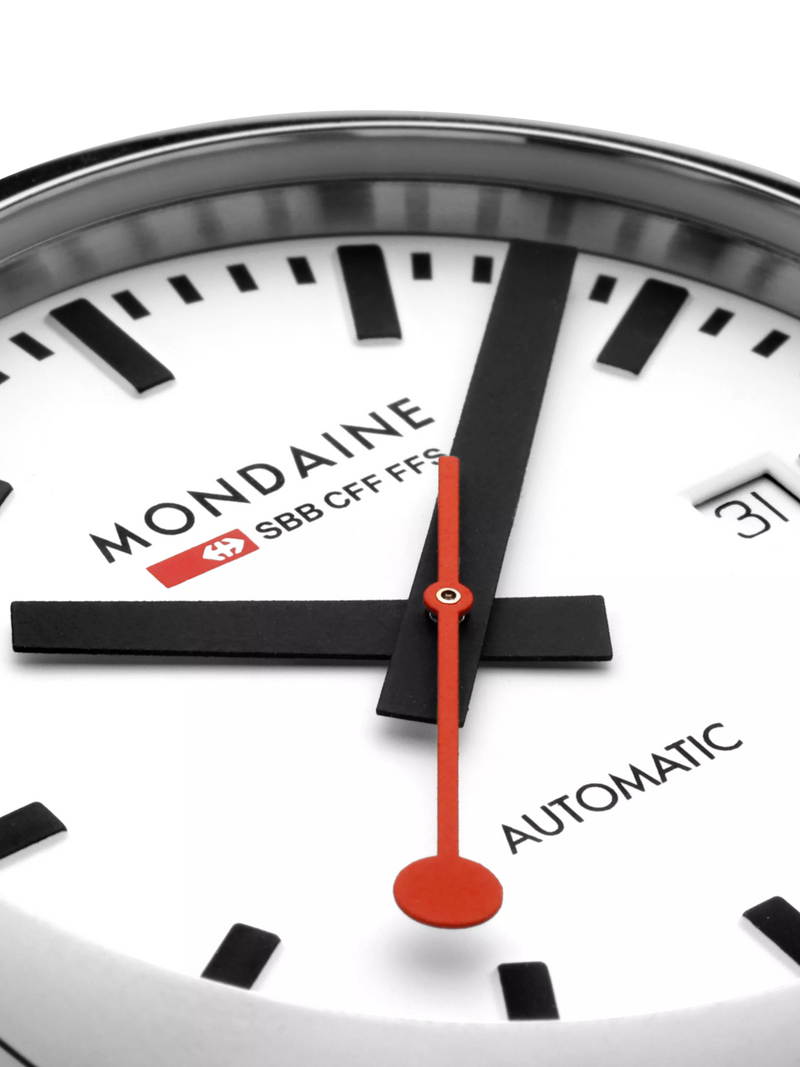 Mondaine Cushion Automatic watch 39mm silver stainless steel - British product